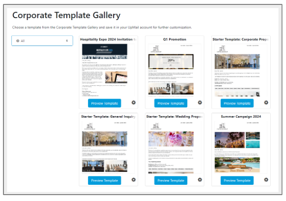 UpMail’s Corporate Template Gallery: The Key to Brand Consistency for Your Hotel Group